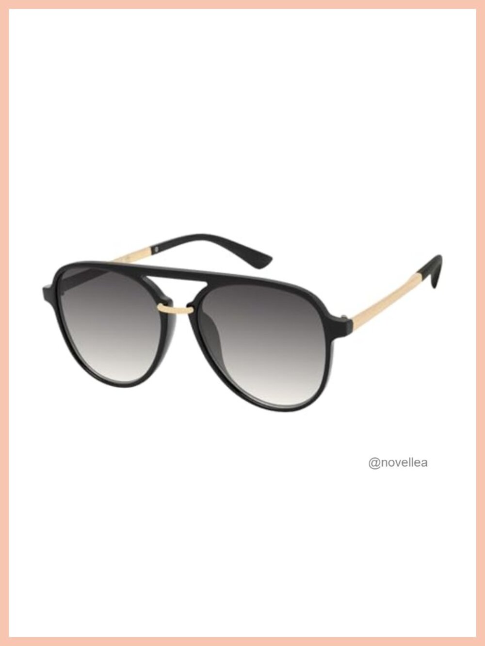 Geometric Aviator Plastic Sunglasses with Sculpted Brow Bar 100% UV Protection
